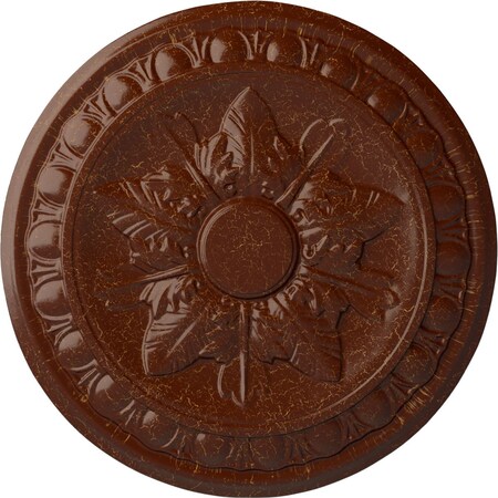 Ekena Millwork Exeter Ceiling Medallion (Canopies up to 3 1/8"), 17 3/4"OD x 1 1/8"P, Burnished Mahogany Crackle CM17EXBMC